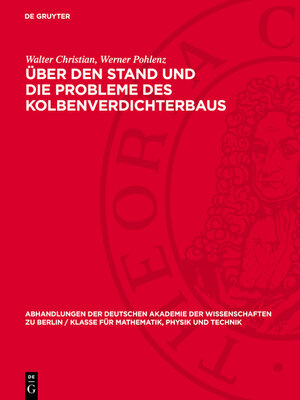 cover image of Über den Stand und die Probleme des Kolbenverdichterbaus